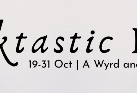 Shadowed hands in a foggy background, with text in the foreground reading "Spooktastic Reads / 19-31 October / A Wyrd & Wonder mini event"